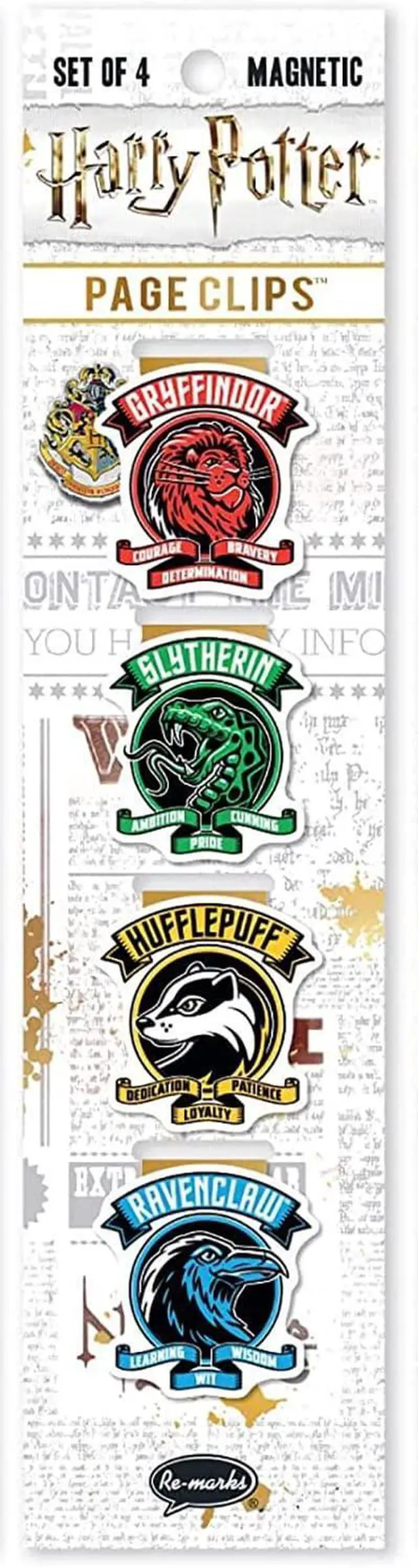 Main image of Re-marks Harry Potter New House Crests Magnetic Page Clips, Set of 4