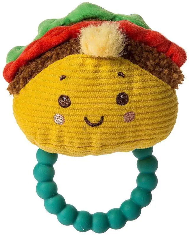Main image of Mary Meyer Sweet Soothie Soft Baby Rattle with Teether Ring, 6-Inches, Taco