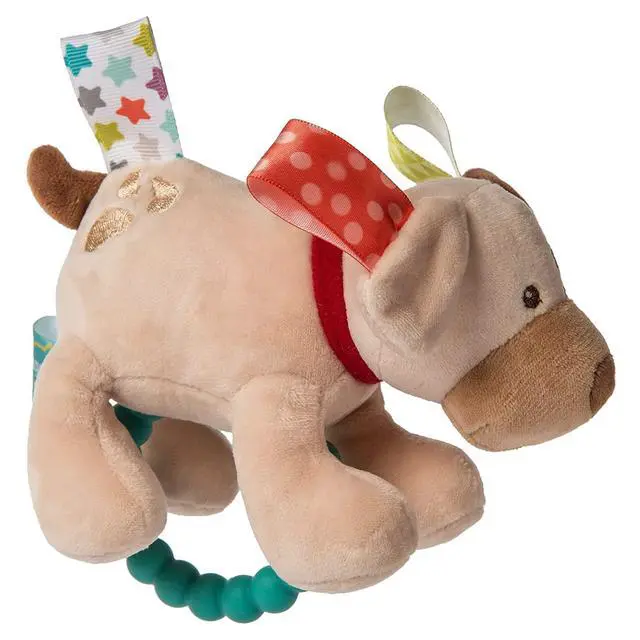 Alt view image 3 of 3 - Taggies Soft Baby Rattle with Teether Ring, 6-Inches, Buddy Dog