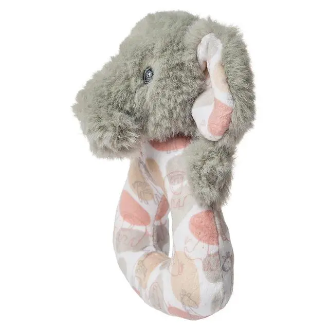 Alt view image 2 of 4 - Mary Meyer Soft Ring Baby Rattle, 5-Inches, Grey Kalahari Elephant
