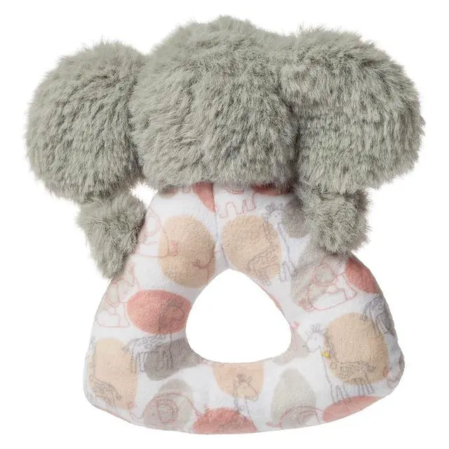 Alt view image 3 of 4 - Mary Meyer Soft Ring Baby Rattle, 5-Inches, Grey Kalahari Elephant