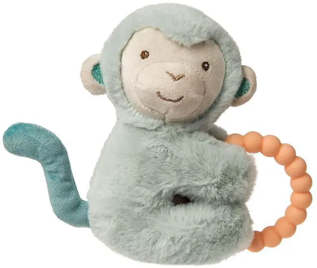 Main image of Mary Meyer Soft Baby Rattle with Teether Ring, 6", Little But Fierce Monkey