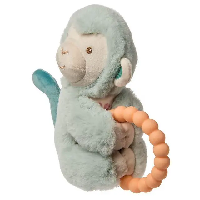 Alt view image 2 of 3 - Mary Meyer Soft Baby Rattle with Teether Ring, 6", Little But Fierce Monkey