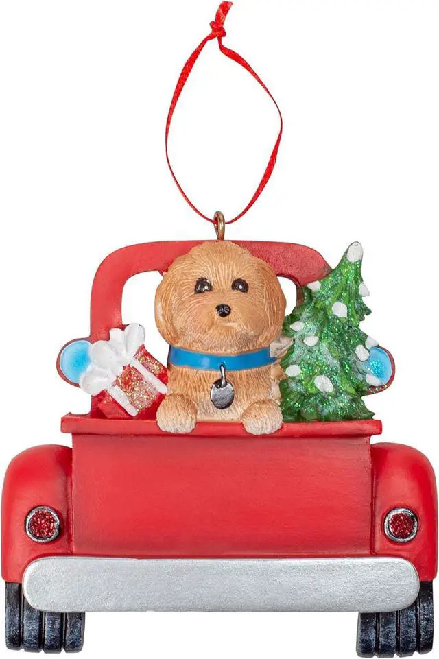 Main image of Kurt Adler Beagle Dog in Back of Truck Hanging Ornament 5 in. High,