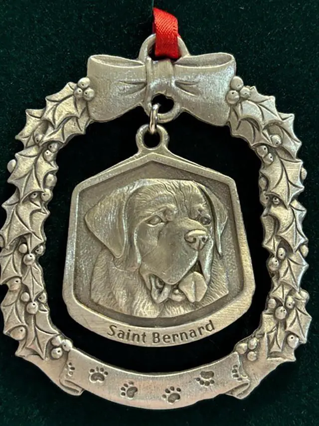 Main image of Saint Bernard Fine Pewter Dog Breed Ornament