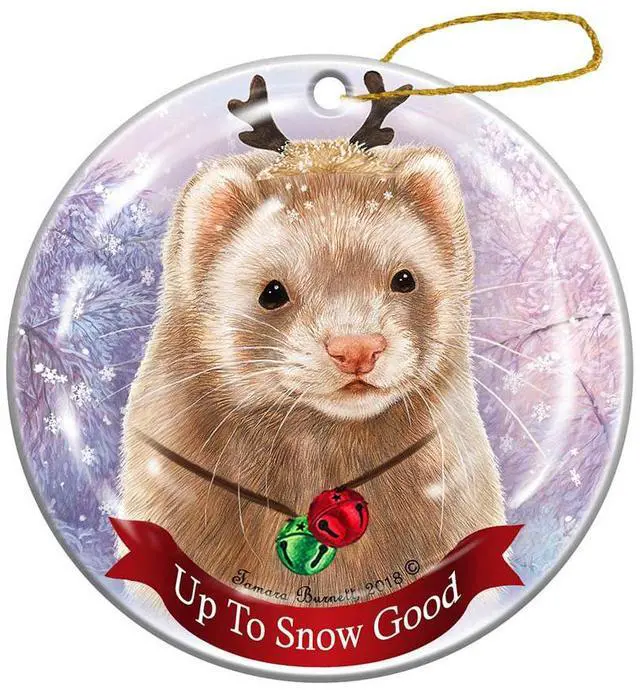Main image of Holiday Pet Gifts Ferret Cinnamon Porcelain Christmas Ornament