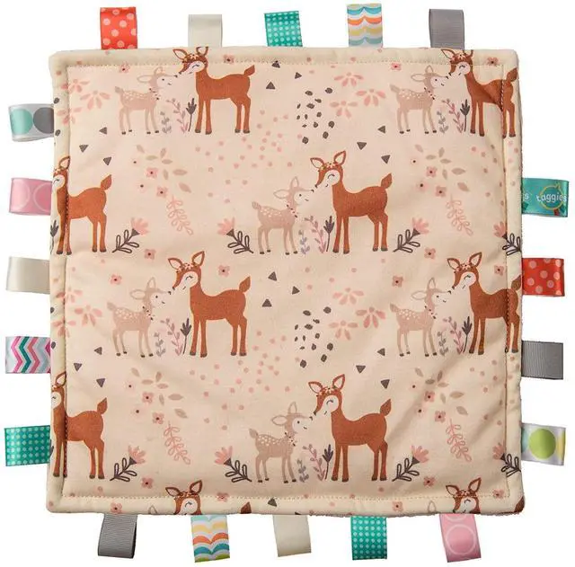 Main image of Mary Meyer Taggies Original Blanket with Sensory Tags, 12 X 12", Comfy Fawn
