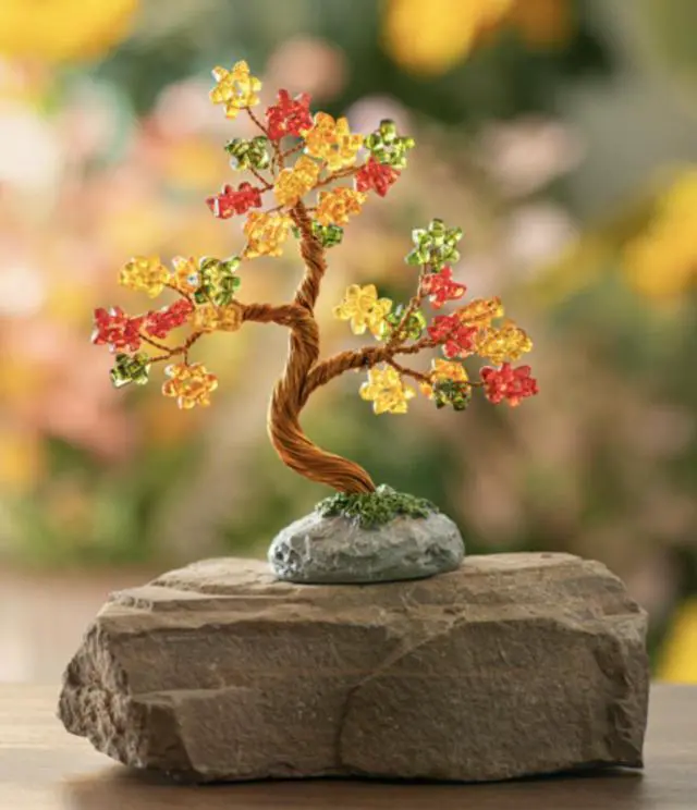 Alt view image 2 of 2 - Ganz Crystal Expressions Acrylic Autumn Leaves Beaded Tree Figurine, 5.25"