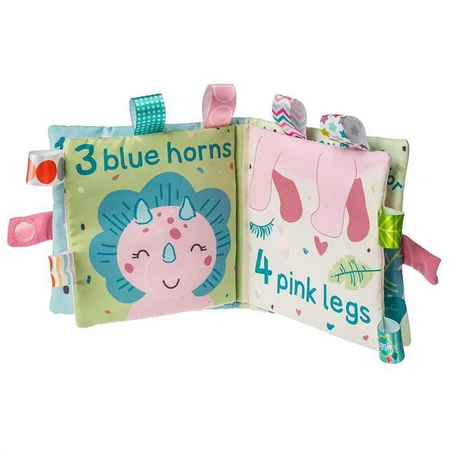 Alt view image 2 of 3 - Taggies Soft Cloth Book with Crinkle Paper & Squeaker, 6", Aroar-a-Saurus Dino