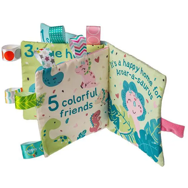 Alt view image 3 of 3 - Taggies Soft Cloth Book with Crinkle Paper & Squeaker, 6", Aroar-a-Saurus Dino