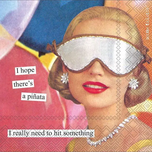 Main image of Boston International C024300 Anne Taintor Beverage Paper Napkins 5 x 5" Pinata