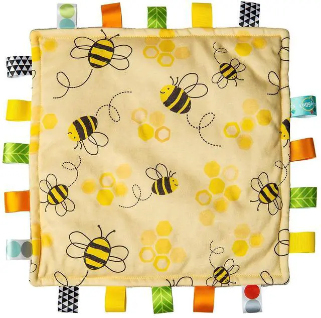 Main image of Mary Meyer Taggies Original Blanket with Sensory Tags, 12 X 12", Bumble Bees