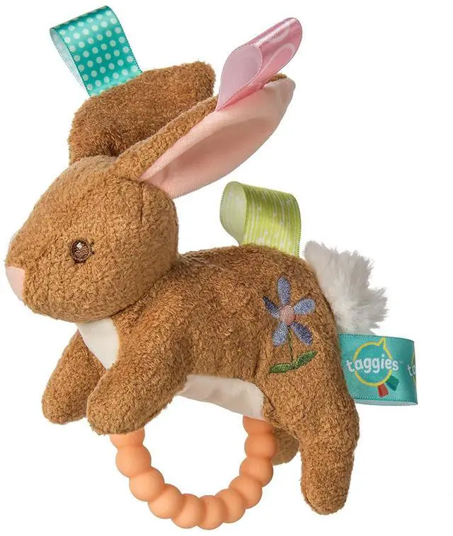 Main image of Mary Meyer Taggies Teether Baby Rattle, 6", Harmony Bunny