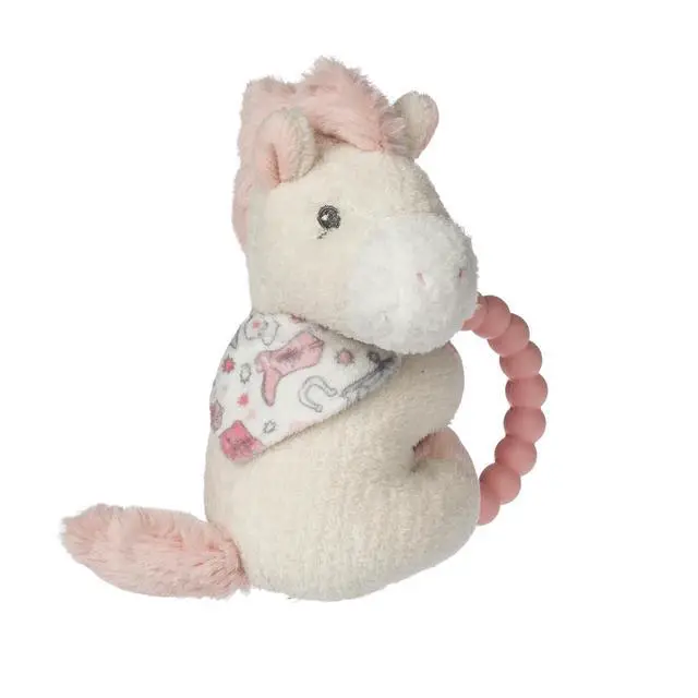 Alt view image 2 of 3 - Mary Meyer Soft Baby Rattle with Teether Ring, 6-Inches, Cream Giddy Up Pony