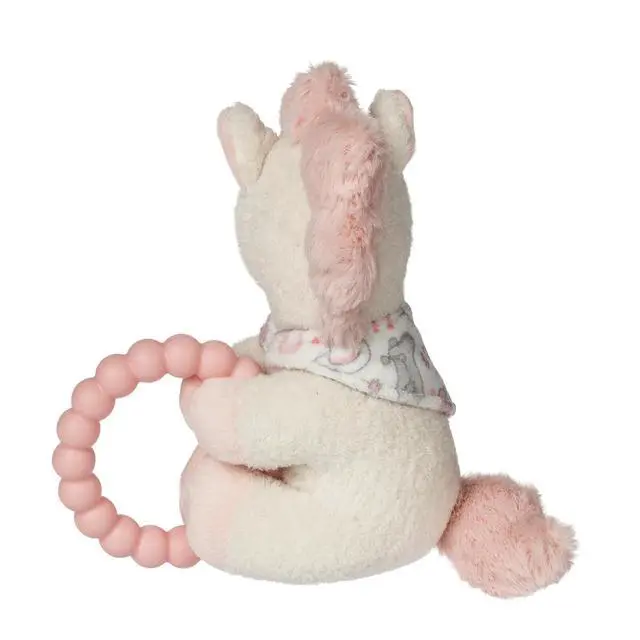 Alt view image 3 of 3 - Mary Meyer Soft Baby Rattle with Teether Ring, 6-Inches, Cream Giddy Up Pony