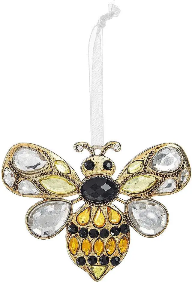 Main image of Ganz Sweet Bee Sunshine Yellow 3 x 2 Acrylic & Zinc Decorative Hanging Ornament