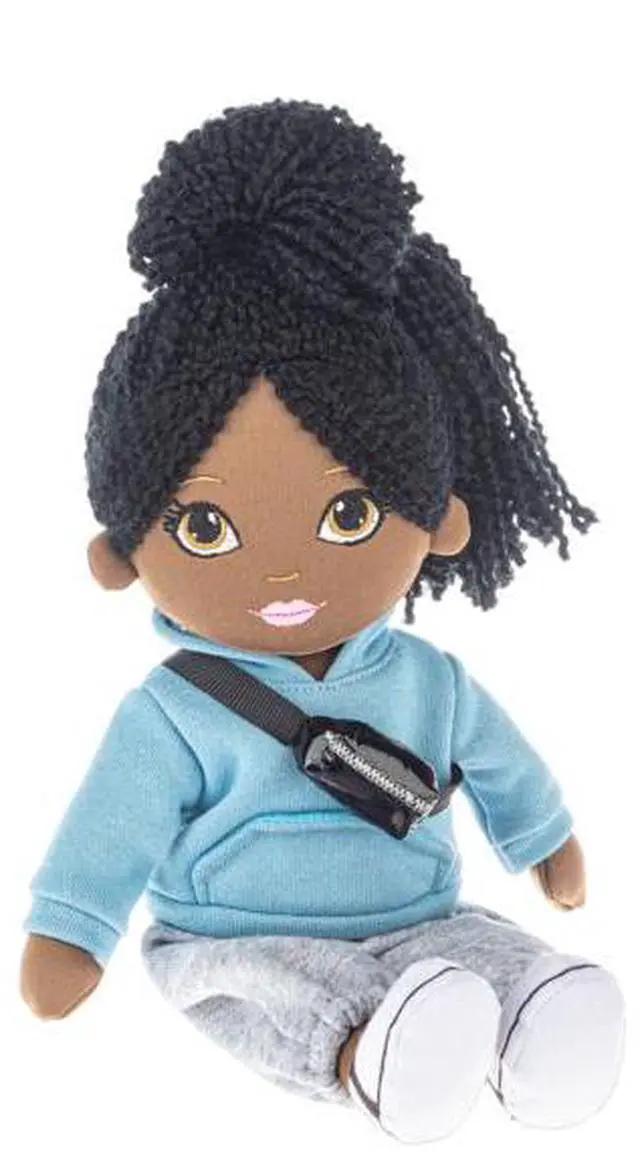 Alt view image 2 of 2 - Ganz This is Me! Josie Stuffed Toy Ethnic Doll, 12" with Black Hair & Gym Outfit