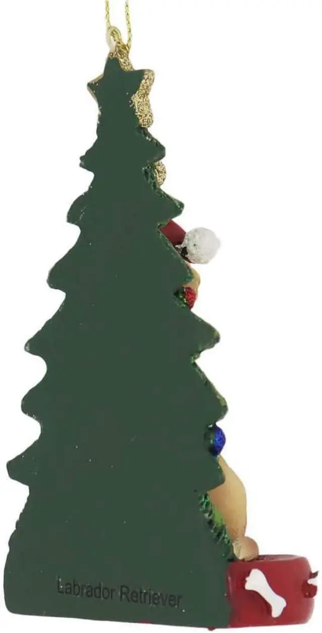 Alt view image 2 of 2 - Kurt Adler Yellow Lab Retriever With Santa Hat Christmas Tree Ornament, 4.25 "