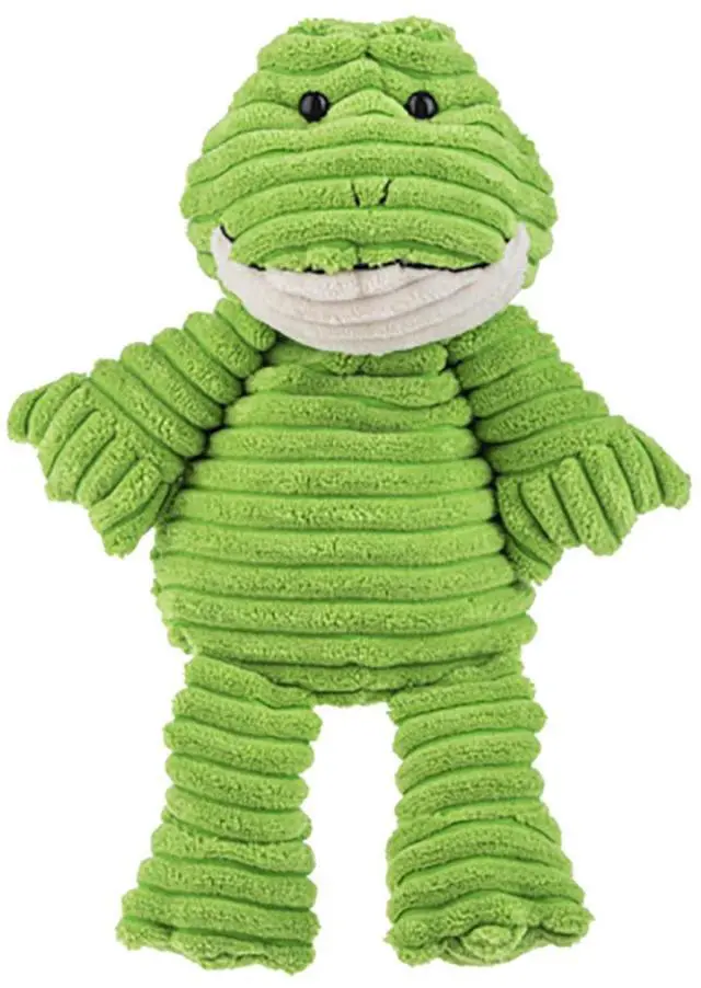 Main image of Ganz Ribbles Green Frog Corduroy Plush Stuffed Animal Toy, 12"