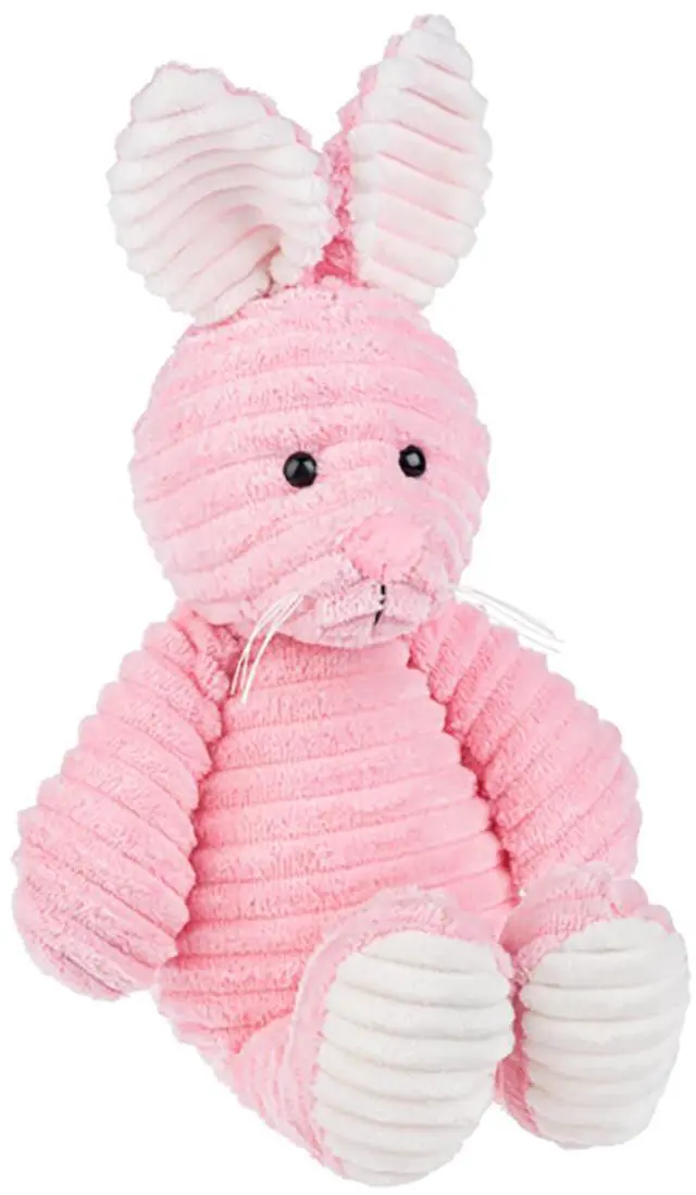 Main image of Ganz Ribbles Pink Bunny Corduroy Plush Stuffed Animal Toy, 12"