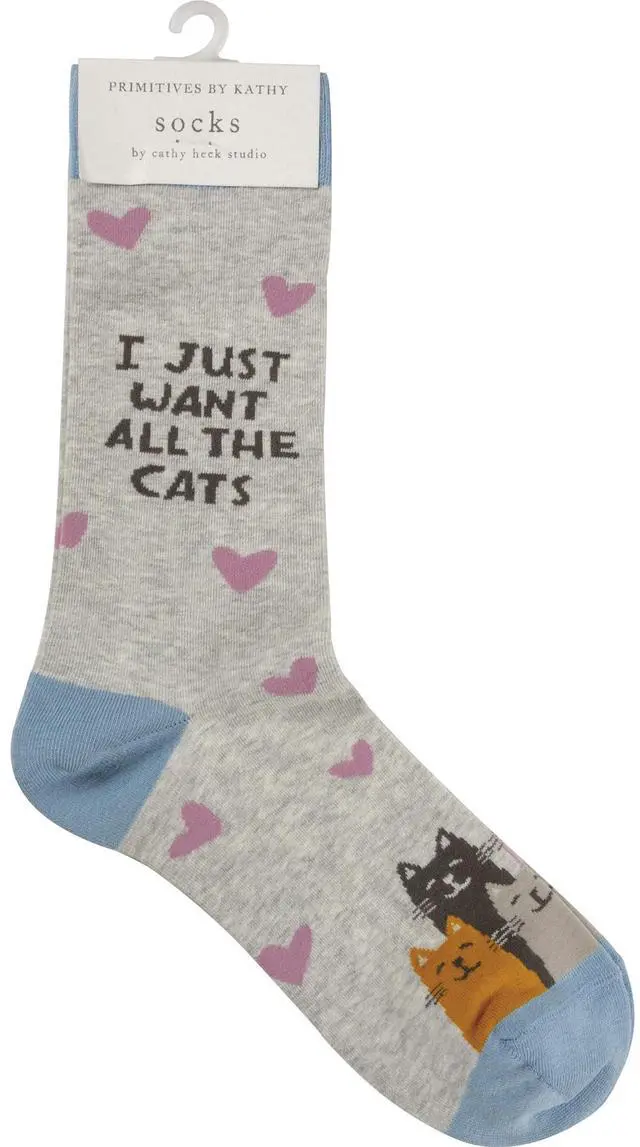 Alt view image 4 of 4 - Primitives by Kathy Socks - Socks - I Just Want All The Cats