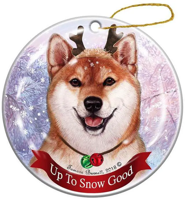 Main image of Holiday Pet Gifts Shiba Inu Dog Porcelain Christmas Ornament