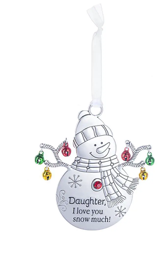 Main image of Ganz Snowman with Bells Ornament - Daughter, I love you snow much!