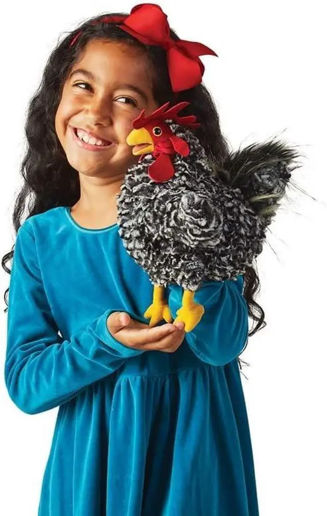 Alt view image 3 of 3 - Folkmanis Barred Rock Rooster Hand Puppet, 12"