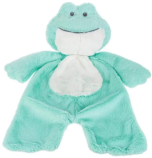 Main image of Baby Ganz Flat-A-Pat Downy Greenish Frog Baby Blanket - 18"