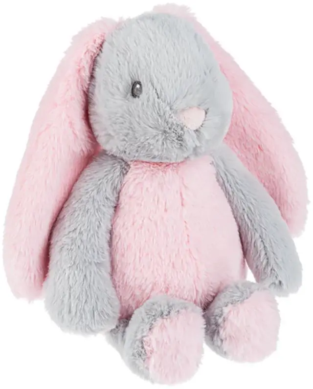 Alt view image 2 of 2 - Baby Ganz Downy Pink/Grey Bunny Plush Stuffed Animal, 11"