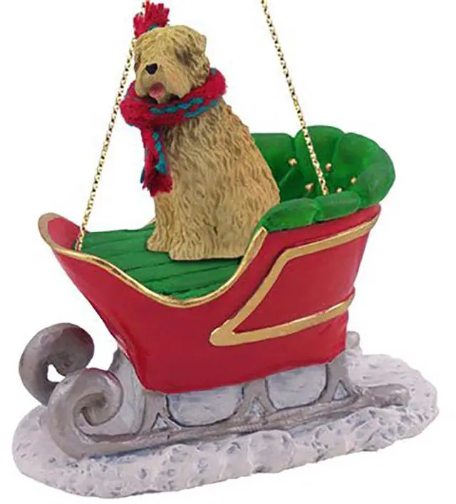 Main image of Soft Coated Wheaten Terrier Dog Sleigh Dog Holiday Ornament