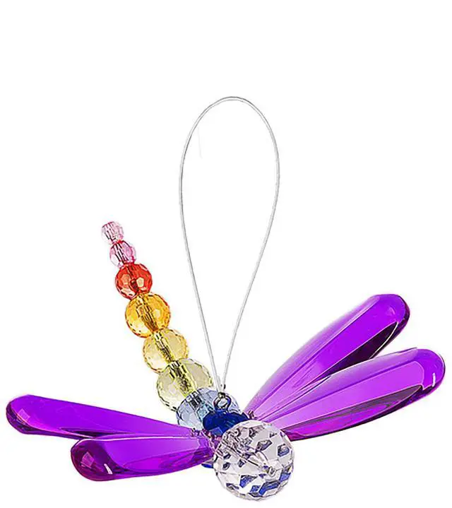 Main image of Ganz Crystal Expressions Small Beaded Dragonfly Ornament/Sun-catcher (Purple)