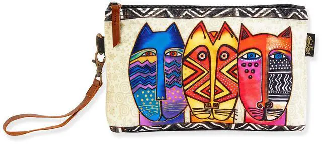 Main image of Women's Laurel Burch Cats Felines Wristlet, Native Cats
