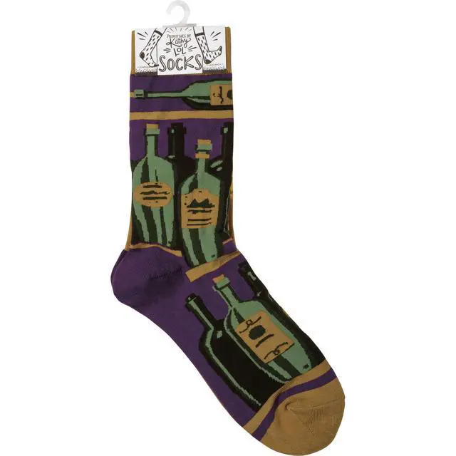 Alt view image 2 of 2 - Primitives by Kathy Socks - Socks - Wine & Cheese, One Size Fits Most