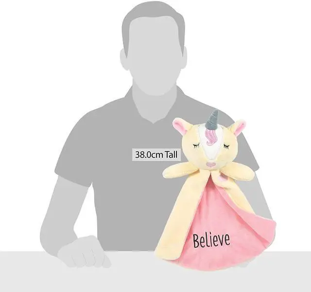 Alt view image 2 of 2 - Enesco Izzy & Oliver Baby Believe Unicorn Tag-a-Long Stuffed Animal Blanket Toy