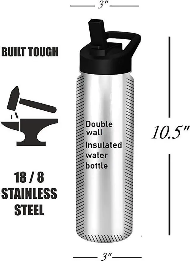Alt view image 3 of 4 - E&S Pets Stainless Steel Water Bottle 24 Oz., Spill Proof (German Pointer)