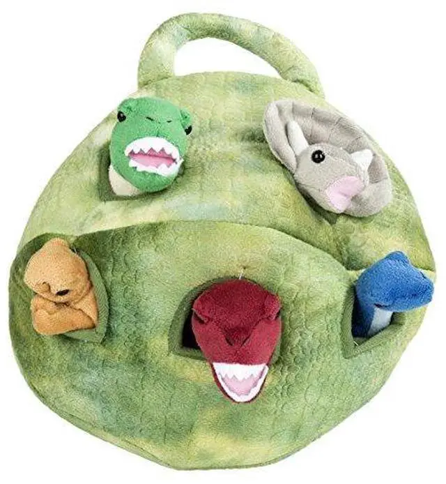 Alt view image 4 of 5 - Plush Dinosaur House with Dinosaurs - Five (5) Stuffed Animal Dinosaur in Play Dinosaur Carrying Case