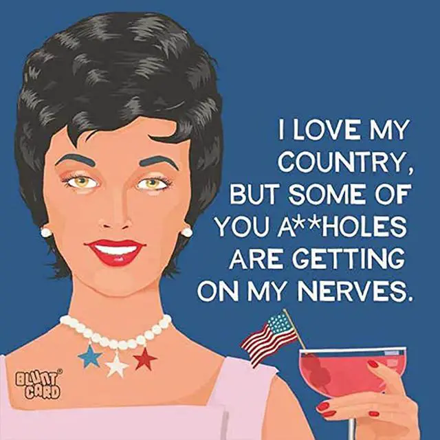 Main image of Paperproducts Design Love My Country & Getting on Nerves Beverage Napkin, 5" x 5