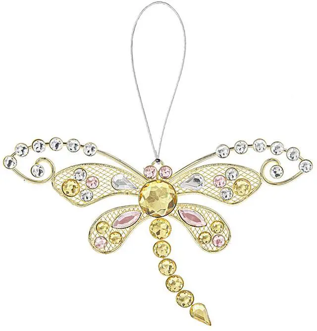 Main image of Colorful 6 Inch Sparkle Dragonfly Ornament/Sun-catcher (Pink Crystals)