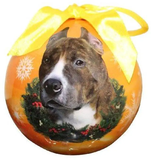 Main image of Pit Bull Christmas Ornament Shatter Proof Ball Easy To Personalize