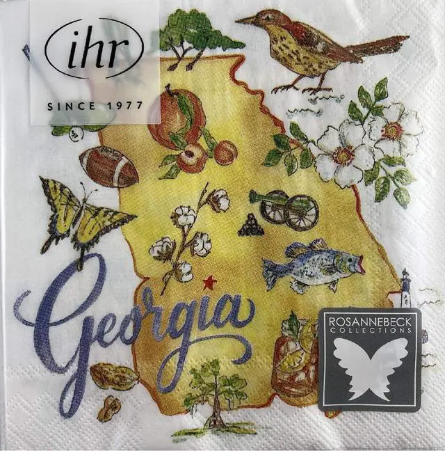 Main image of Boston International IHR Cocktail Beverage Paper Napkins 5 x 5 Georgia State