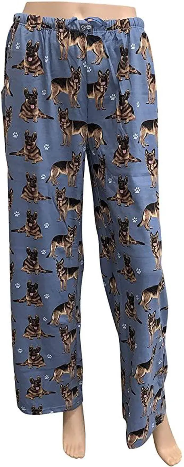 Alt view image 2 of 2 - German Shepherd Unisex Lightweight Cotton Blend Pajama Bottoms- X-Large