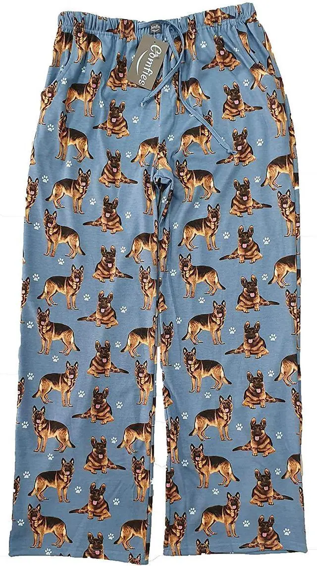 Main image of German Shepherd Unisex Lightweight Cotton Blend Pajama Bottoms- X-Large