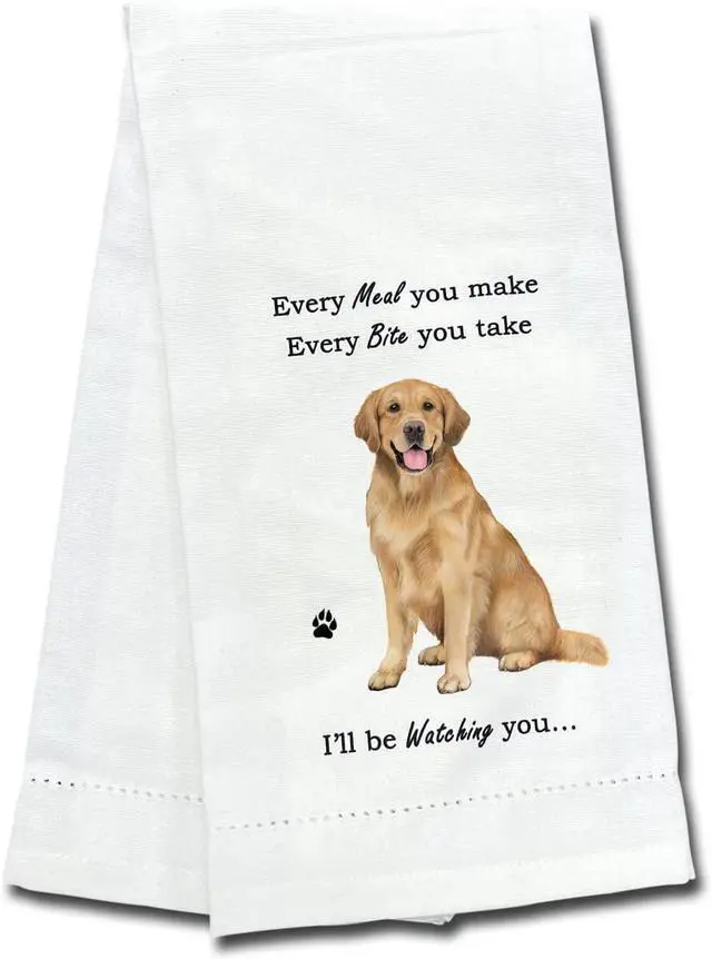 Main image of E&S Pets 711-15 Golden Retriever Dog Kitchen Towel, Off-white