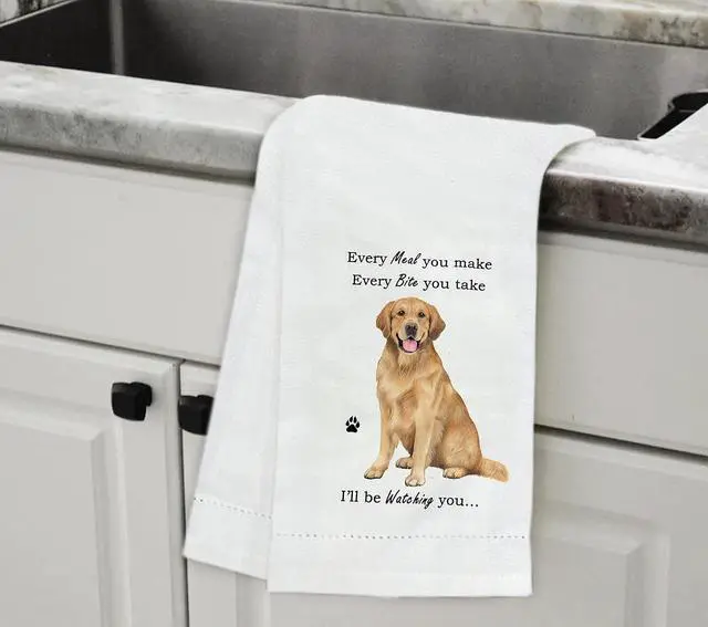 Alt view image 2 of 2 - E&S Pets 711-15 Golden Retriever Dog Kitchen Towel, Off-white