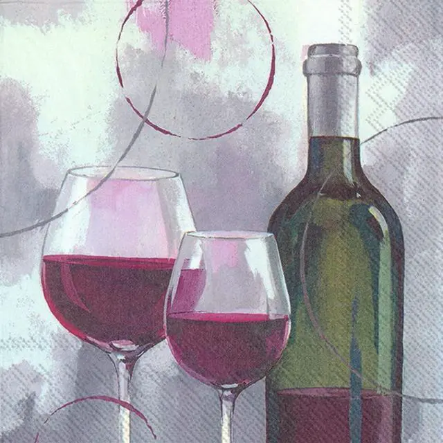 Main image of Boston International 6.5 x 6.5 in. Paper Lunch Napkin Modern Red Wine