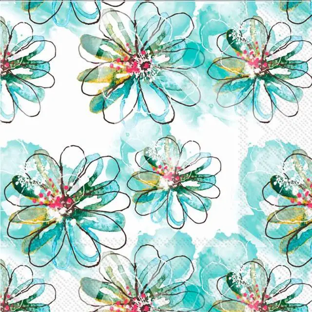 Main image of Boston International 6.5 x 6.5 in. Paper Lunch Napkin Breezy Daisy