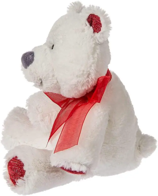 Alt view image 3 of 3 - Mary Meyer Valentine Marshmallow Jr. Beau Beau White Teddy Bear Plush Toy, 9"