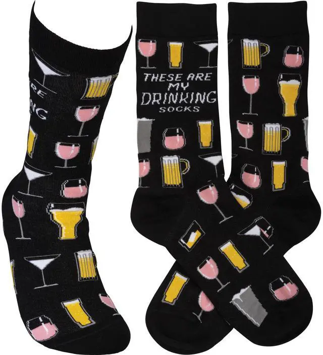 Main image of Primitives by Kathy These Are My Drinking Socks Colorfully Printed Socks