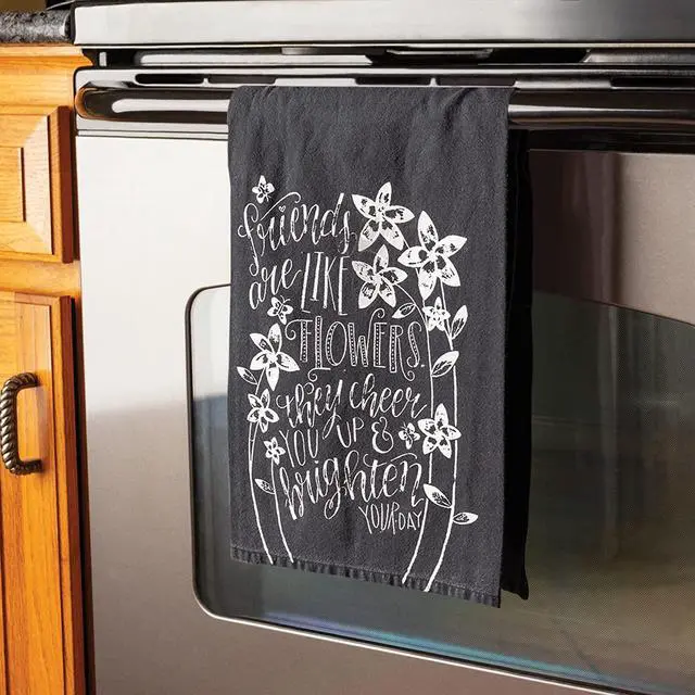 Alt view image 3 of 4 - Primitives by Kathy Dish Towel - 112934 Friends are Like Flowers, 28"